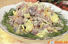 Салат мясной с грибами Салат мясной с грибами