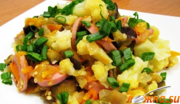 цветная капуста тушеная с баклажанами цветная капуста тушеная с баклажанами