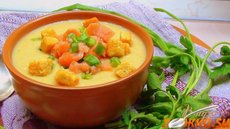 Суп-пюре с овощами и семгой