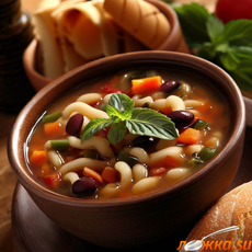 Минестроне - итальянский овощной суп с макаронами