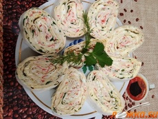 Закуска из лаваша с крабовыми палочками